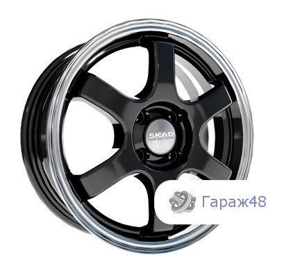 Skad Kioto R15 / 6J PCD 4x100 ET 40 ЦО 60.1 Литые Черный с полированным ободом