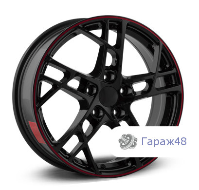 LegeArtis Concept-NS533 R17 / 7J PCD 5x114.3 ET 45 ЦО 66.1 Литые Черный с красной полосой на ободе