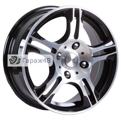 Skad Star R15 / 6J PCD 5x114.3 ET 45 ЦО 60.1 Литые Черный глянцевый с полированной лицевой поверхностью