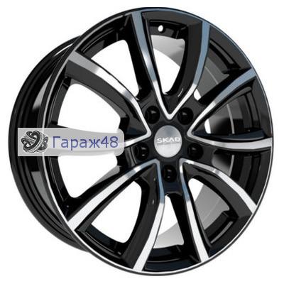 Skad Ontario R17 / 7J PCD 5x100 ET 48 ЦО 56.1 Литые Черный глянцевый с полированной лицевой поверхностью