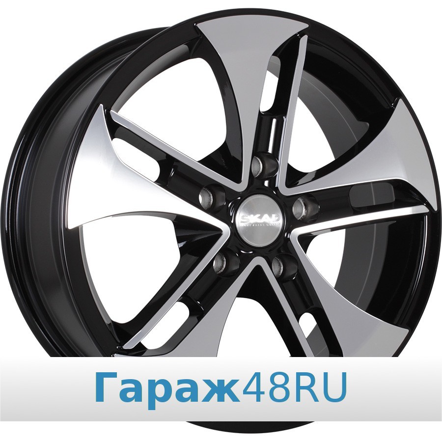 Skad Venecia R16 / 6.5J PCD 5x114.3 ET 50 ЦО 66.1 Литые Черный глянцевый с полированной лицевой поверхностью